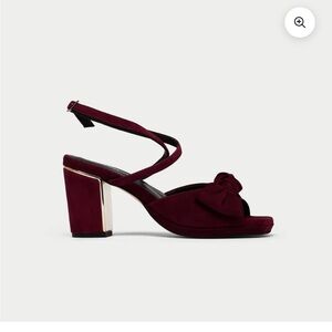 CALLA LYDIA Burgundy suede strappy heeled sandals